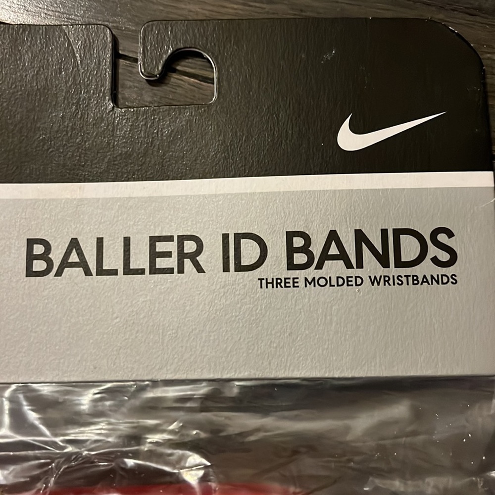 Nike Baller ID bands wristbands bracelets new vintage red black white adult - Picture 2 of 5